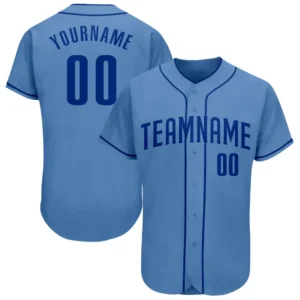 Custom Light Blue Baseball Jersey with Royal