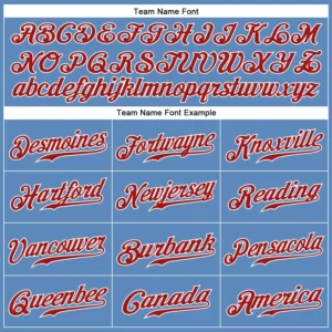 Custom Light Blue Baseball Jersey with White-Red - Image 2