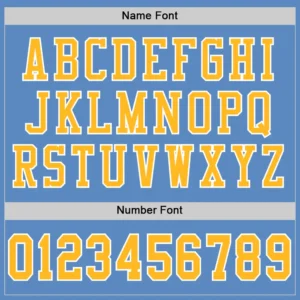 Custom Light Blue Mesh Football Jersey with Gold - Image 3