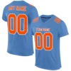 Custom Light Blue Mesh Football Jersey with Orange