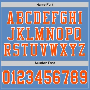 Custom Light Blue Mesh Football Jersey with Orange - Image 3
