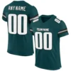 Custom Midnight Green Mesh Football Jersey with White-Gray