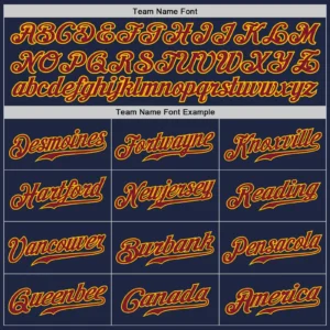 Custom Navy Baseball Jersey with Crimson-Gold - Image 2