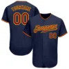 Custom Navy Baseball Jersey with Crimson-Gold