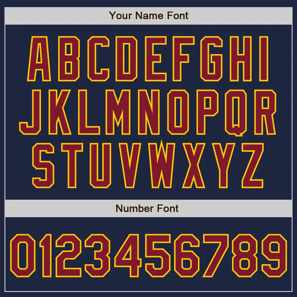 Custom Navy Baseball Jersey with Crimson-Gold - Image 3