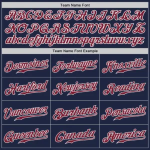 Custom Navy Baseball Jersey with Crimson-White - Image 2