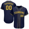 Custom Navy Baseball Jersey with Gold