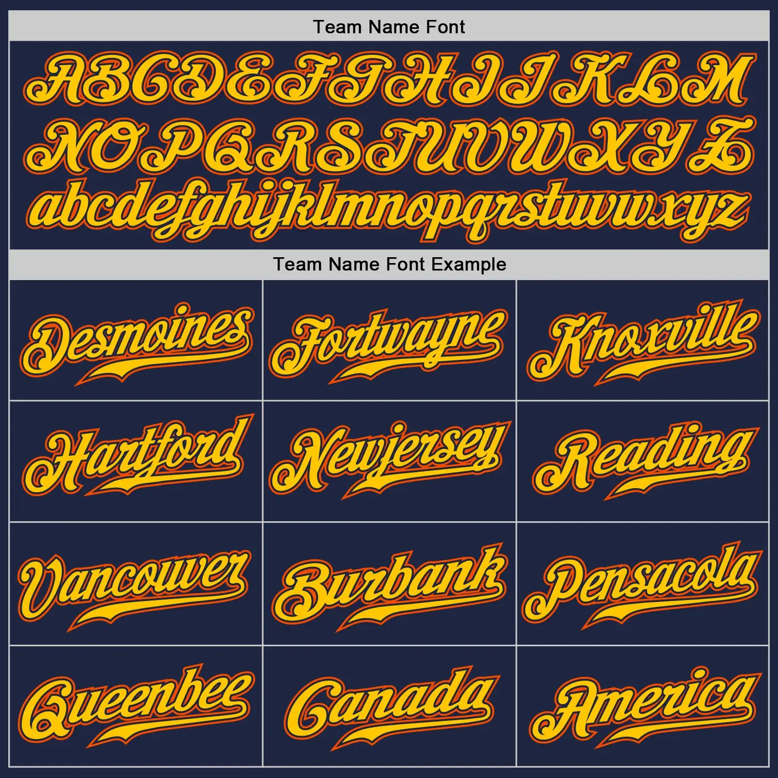 Custom Navy Baseball Jersey with Gold-Orange - Image 3