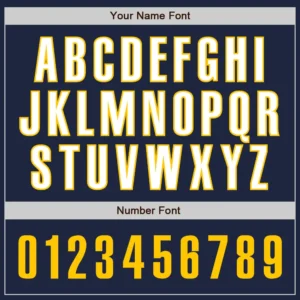 Custom Navy Baseball Jersey with Gold-White - Image 2