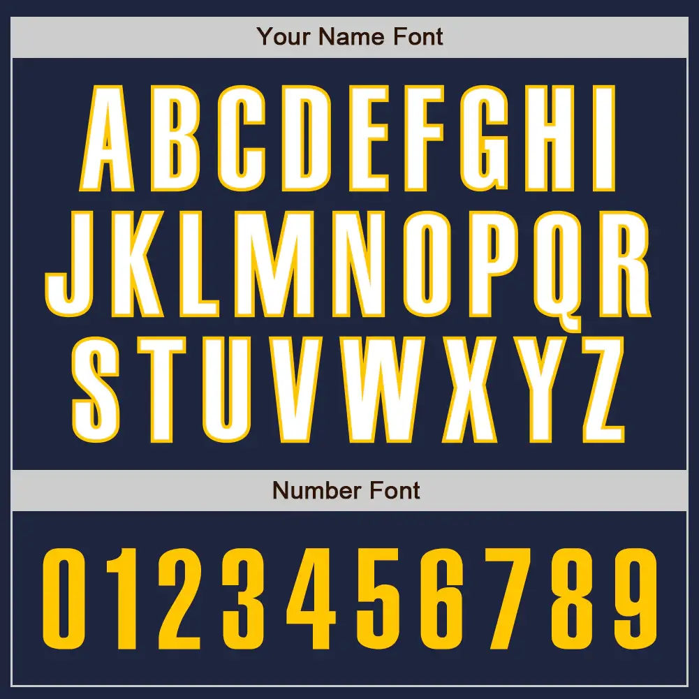 Custom Navy Baseball Jersey with Gold-White - Image 2