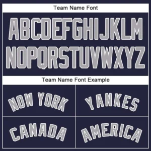 Custom Navy Baseball Jersey with Gray-White - Image 3