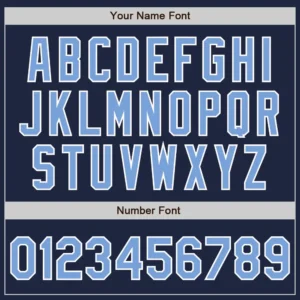 Custom Navy Baseball Jersey with Light Blue-White - Image 3
