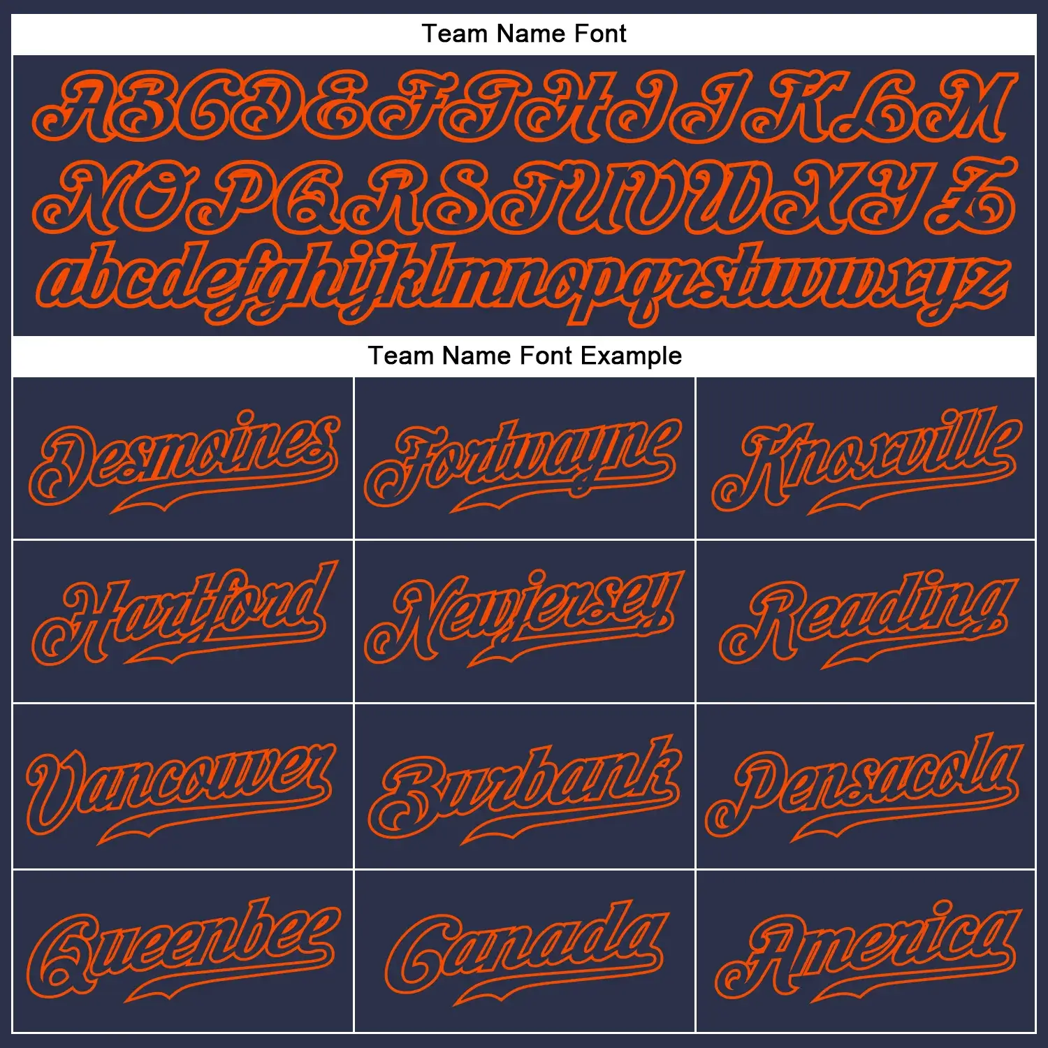 Custom Navy Baseball Jersey with Navy-Orange - Image 2