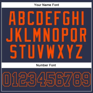 Custom Navy Baseball Jersey with Navy-Orange - Image 3