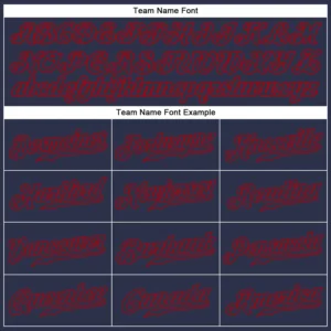 Custom Navy Baseball Jersey with Navy-Red - Image 2
