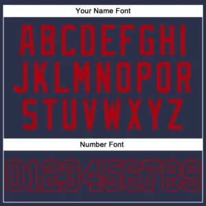 Custom Navy Baseball Jersey with Navy-Red - Image 3