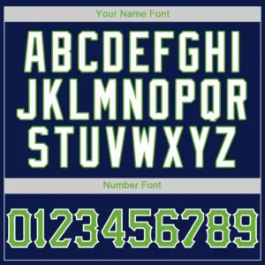 Custom Navy Baseball Jersey with Neon Green-White - Image 3