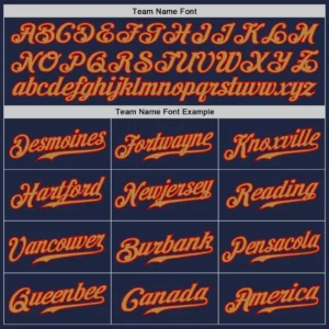 Custom Navy Baseball Jersey with Old Gold-Red - Image 2