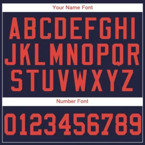 Custom Navy Baseball Jersey with Orange - Image 2
