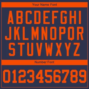 Custom Navy Baseball Jersey with Orange - Image 2