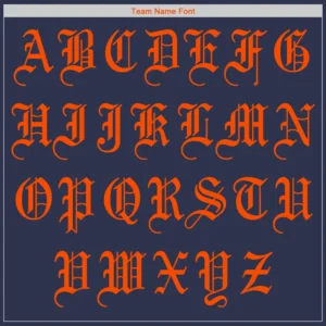 Custom Navy Baseball Jersey with Orange - Image 3