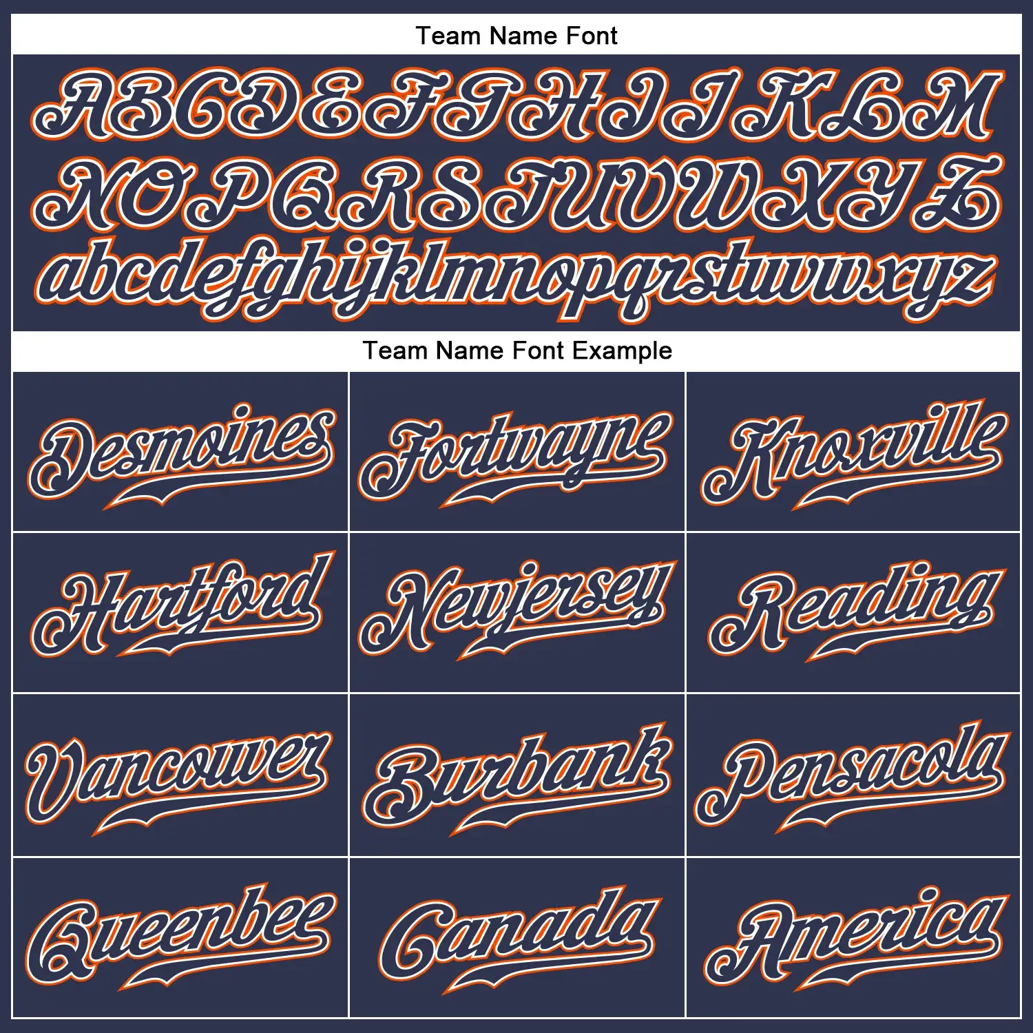 Custom Navy Baseball Jersey with Orange-White - Image 2