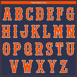 Custom Navy Baseball Jersey with Orange-White - Image 3