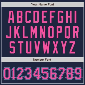 Custom Navy Baseball Jersey with Pink-Light Blue - Image 2