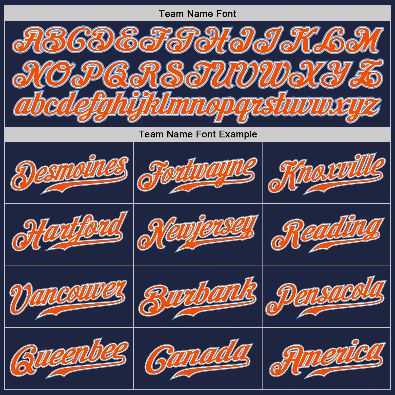 Custom Navy Baseball Jersey with Powder Blue-Orange - Image 2