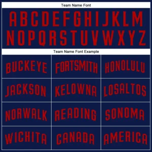 Custom Navy Baseball Jersey with Red - Image 2