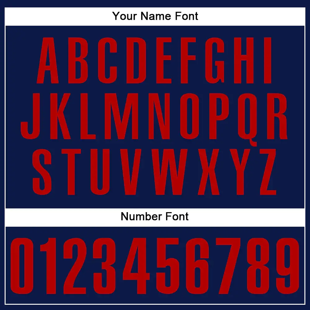 Custom Navy Baseball Jersey with Red - Image 3