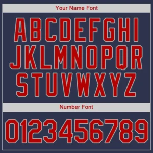 Custom Navy Baseball Jersey with Red-Gray - Image 2