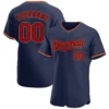 Custom Navy Baseball Jersey with Red-Old Gold