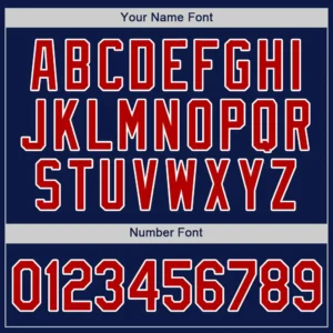 Custom Navy Baseball Jersey with Red-White - Image 2