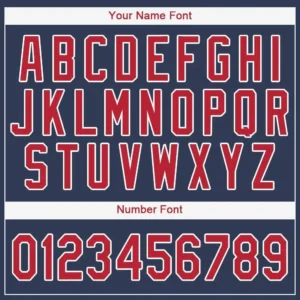 Custom Navy Baseball Jersey with Red-White - Image 2