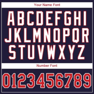 Custom Navy Baseball Jersey with Red-White - Image 2