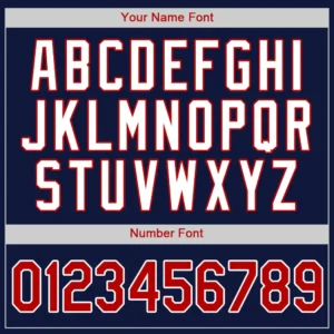 Custom Navy Baseball Jersey with Red-White - Image 2