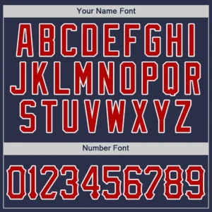 Custom Navy Baseball Jersey with Red-White - Image 2
