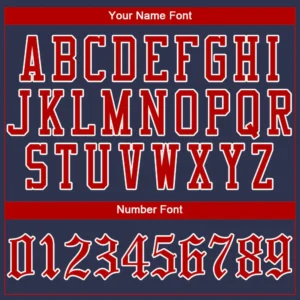 Custom Navy Baseball Jersey with Red-White - Image 2
