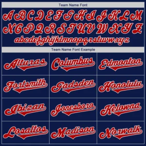 Custom Navy Baseball Jersey with Red-White - Image 3