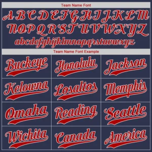 Custom Navy Baseball Jersey with Red-White - Image 3