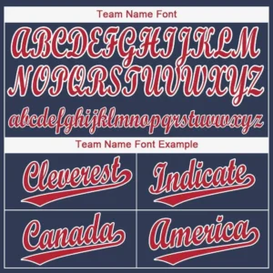 Custom Navy Baseball Jersey with Red-White - Image 3
