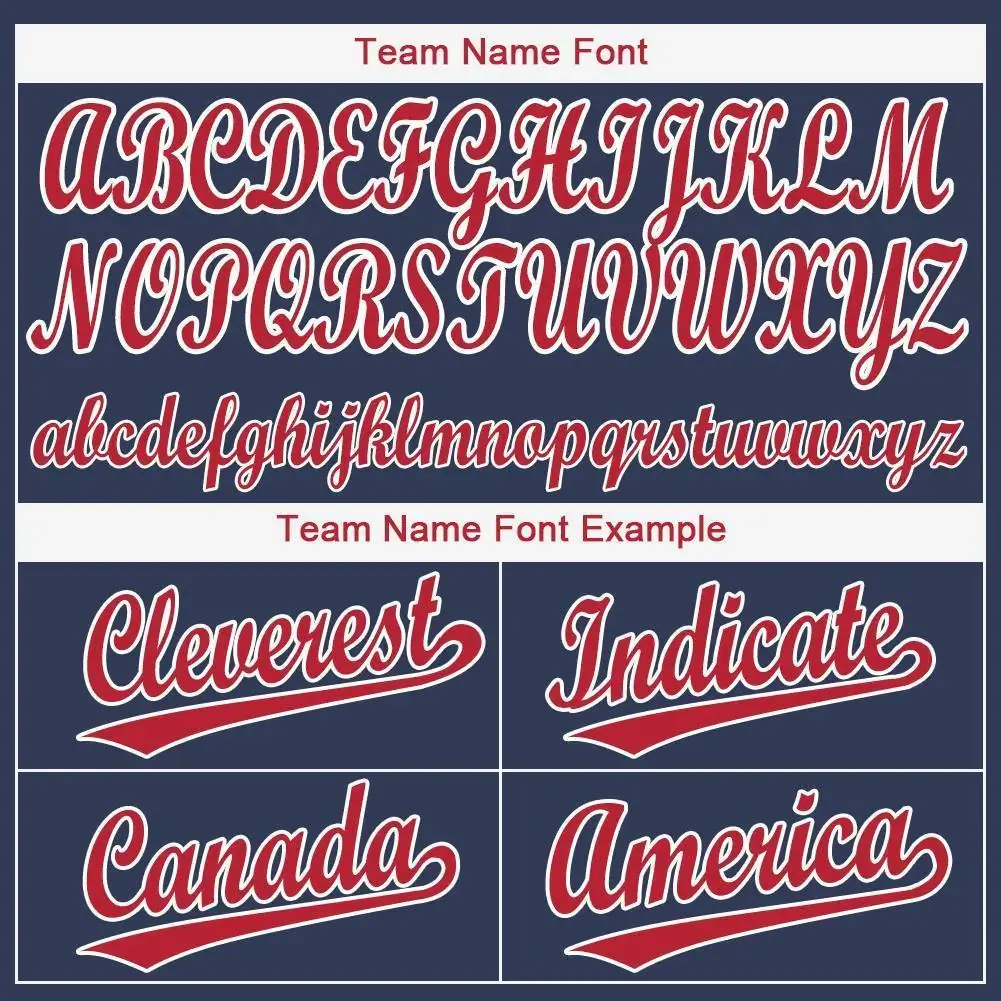 Custom Navy Baseball Jersey with Red-White - Image 3