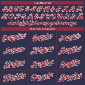 Custom Navy Baseball Jersey with Red-White - Image 3
