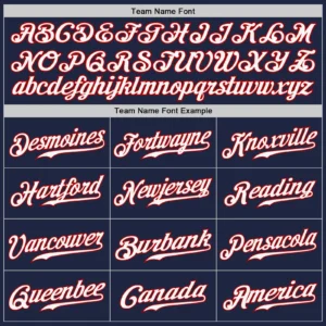 Custom Navy Baseball Jersey with Red-White - Image 3