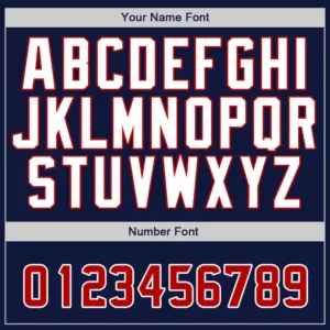 Custom Navy Baseball Jersey with Red-White - Image 3