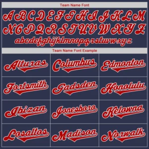 Custom Navy Baseball Jersey with Red-White - Image 3