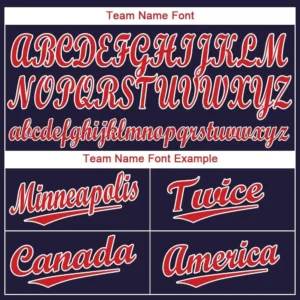 Custom Navy Baseball Jersey with Red-White - Image 3