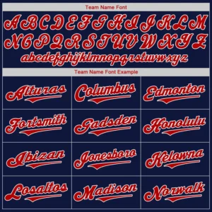 Custom Navy Baseball Jersey with Red-White - Image 3