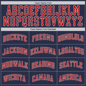 Custom Navy Baseball Jersey with Red-White - Image 3